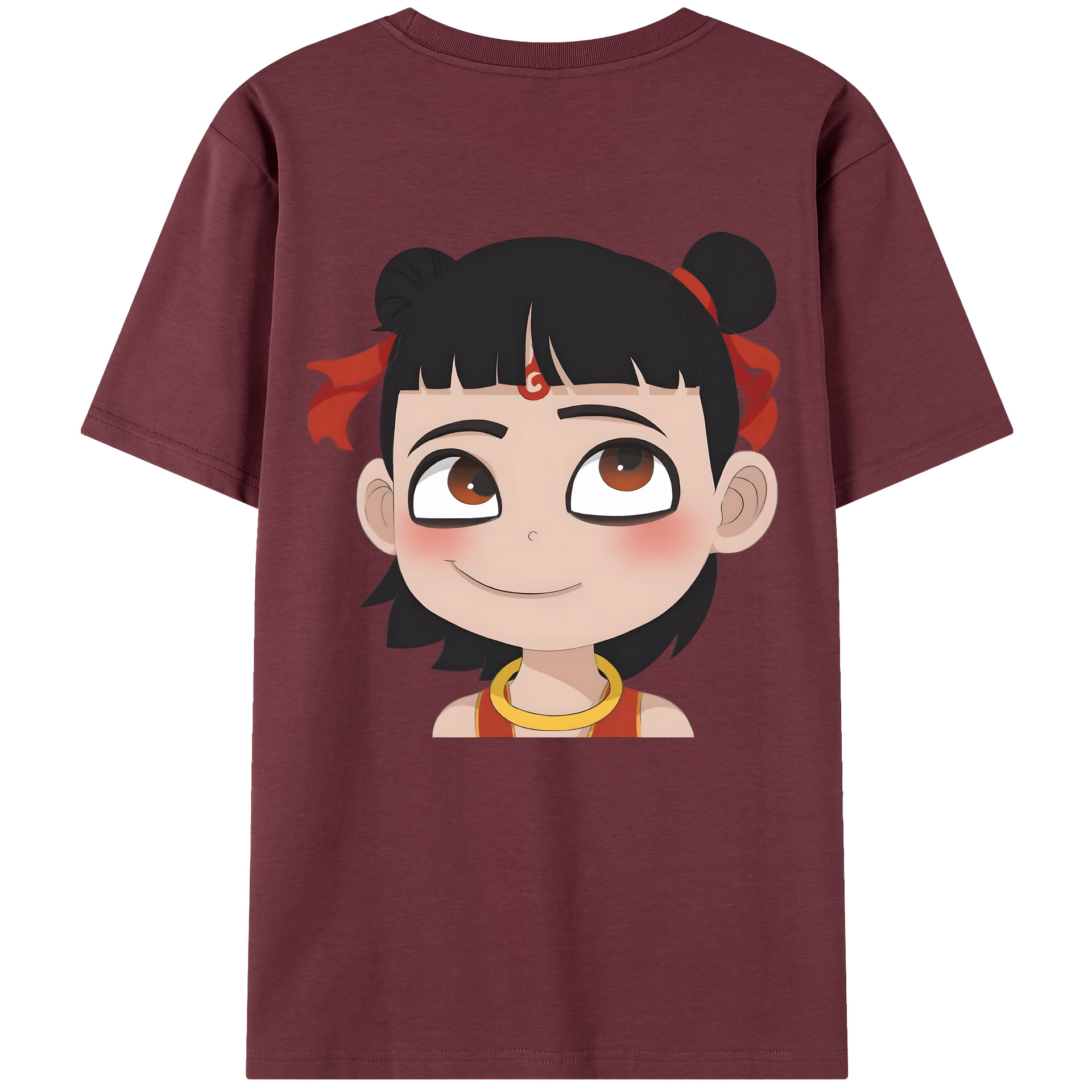 （画像用） Ne Zha 2 ナタ 魔童の大暴れ 綿100％半袖Tシャツ（背面プリント）